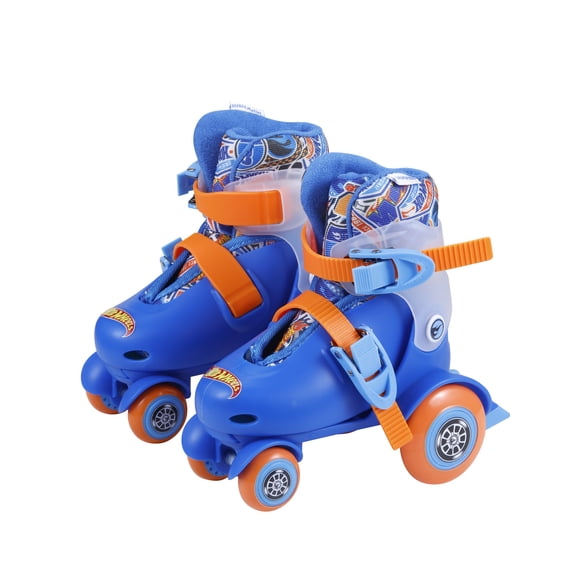Hot Wheels Trainer Roller Skates for Kids, Size 9J–12J, Built for Comfort, Ages 3 , Orange & Blue
