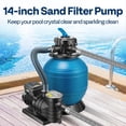 thumbnail image 6 of SPECSTAR 14 Inch Sand Filter Pump 1/2 HP with Timer, 2850 GPH Fits 12700 Gallons Above Ground Pool, 63.9 Pound Sand Capacity w/ 2 Adapter Conversion Kit, 6 of 8