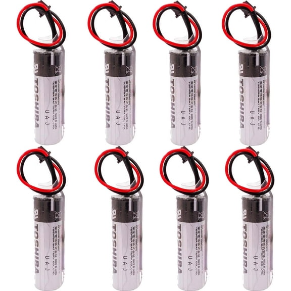 8 PCS ER6V/3.6V ER6VC119A/119B PLC Battery for PLC M70 3.6V 2400mAh Lithium Battery with Black Plug