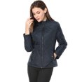 thumbnail image 3 of INSPIRE CHIC Women's Stand Collar Zip Up Lightweight Quilted Jacket, 3 of 7