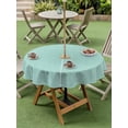 thumbnail image 3 of Outdoor Tablecloth with Umbrella Hole and Zipper, Linen Mint Green Round Table Cloth 60 Inch Waterproof Tablecloth, Modern Minimalist Pure Solid Color Picnic Table Cover for Patio Camping, 3 of 7