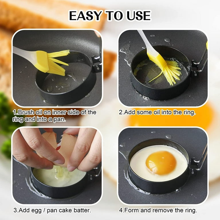 Egg Ring for Frying Eggs and English Muffin Round Egg Shaper Mold
