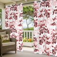 thumbnail image 3 of Red Botanical Outdoor Curtains for Patio Waterproof, Windproof Privacy Curtains with Weighted Bottom, Vintage Nature Flower Floral Outside Drapes for Picnic Garage Backyard Cabana 54"x108" 2 Panel, 3 of 8