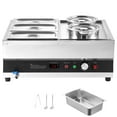 thumbnail image 1 of KFFKFF Electric Soup Warmer, Two 6.34QT Pots & Three 1/3 Pans, Stainless Steel Commercial Food Warmer with 86~185°F Adjustable Temp, 1500W Bain Marie, 1 of 9