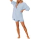 thumbnail image 2 of Conjunto de lounge oversized INSPIRE CHIC para mujeres, sudaderas de entrenamiento, camiseta con pantalones cortos de ciclista, conjuntos XL azul claro, 2 of 6
