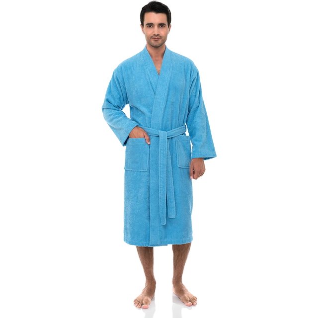 Men's Robe, Turkish Cotton Terry Kimono Bathrobe