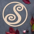 thumbnail image 3 of 12Inch Circle Wood Monogram Letter S Wooden Monogram Wall Hanging DIY, 3 of 7