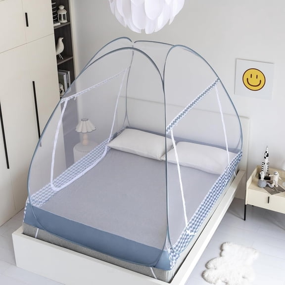 Instant Pop-Up Mosquito Net Tent for Bed | Full Enclosure Design with Ultra-Fine Mesh & Portable Foldable Frame | Indoor/Outdoor Camping, Travel Bed Canopy - Easy Setup & Pack up(King Size)