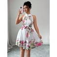 thumbnail image 3 of EASYBRAUS Women Halter Neck Summer Floral Dress Sleeveless Pleated Vacation Dress, 3 of 7