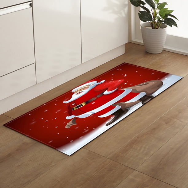 Felpudo para sofá de cocina navideño con absorción de agua, antideslizante y duradero