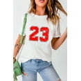 thumbnail image 6 of Women's White Number 23 Casual T-Shirt with Cracking Print for Summer | [ZhiHiMeRi] | 2XL, 6 of 8