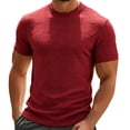 thumbnail image 2 of Dolkfu Short Sleeve True Classic&nbsp;Tees&nbsp;Men Red Pull-on Minimalist Crew Neck T-Shirts Solid Athletic Modern Tops Wine,Xl, 2 of 6