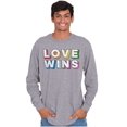 thumbnail image 5 of Inspirational Love Wins Rainbow Long Sleeve TShirt Men Women Brisco Brands X, 5 of 6