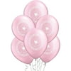 PMU 11 Inches Round Pink Baptism Dove Latex Balloon Pkg/50