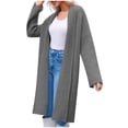 thumbnail image 4 of Jackets for Women DYTTDG Women's Long Cardigan Winter Coat Jacket Solid Color Long Sleeve Warm Coat Sweater on Clearance, 4 of 9