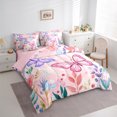 thumbnail image 3 of Homewish Girly Pink Butterfly Twin Bedding Sets 7-Piece for Teens, Watercolor Flower Floral Bedding Comforter Set, Kawaii Cartoon Theme Reversible Sheet Sets, Super Cozy Room Decor, 3 of 7