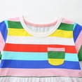 thumbnail image 5 of JUoaLXG Baby Girls Casual Dresses Summer Kids Baby Short Sleeve Rainbow Stripe Print Dance Party Dress Outwear,Multicolor,1-2 Years, 5 of 6