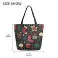 thumbnail image 5 of Open Top Canvas Tote Bag with Zipper Reusable Shopping Bag 13.5x15" Roomy Carryall Christmas Theme Icon, 5 of 9