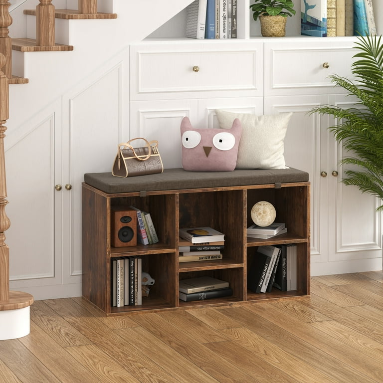 Bifanuo Shoe Storage Bench with Seating Cushion, Shoe Rack with
