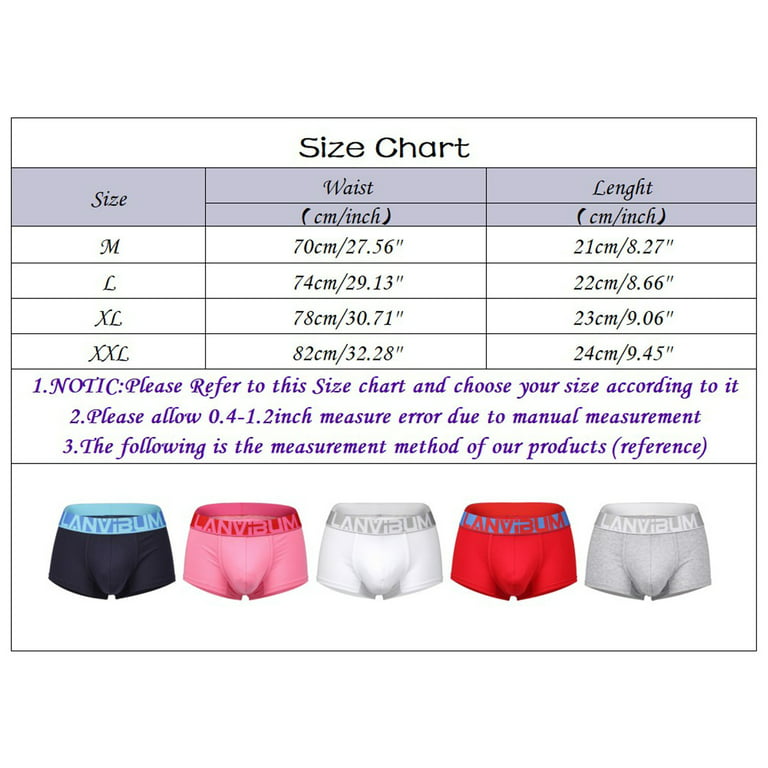 kpoplk Men's Underwear Boxer Briefs Mens Underwear Men Soft Cotton Open Fly  Underwear(Pink,XXL) 