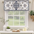 thumbnail image 2 of Retro Boho Curtain Valances for Windows, Kitchen Valance Window Treatments Panel 2 Pack, Aztec Tribe Ethnic Abstract Neutral Aesthetic Rod Pocket Short Curtains for Bathroom Bedroom 60 x 18 Inch, 2 of 8