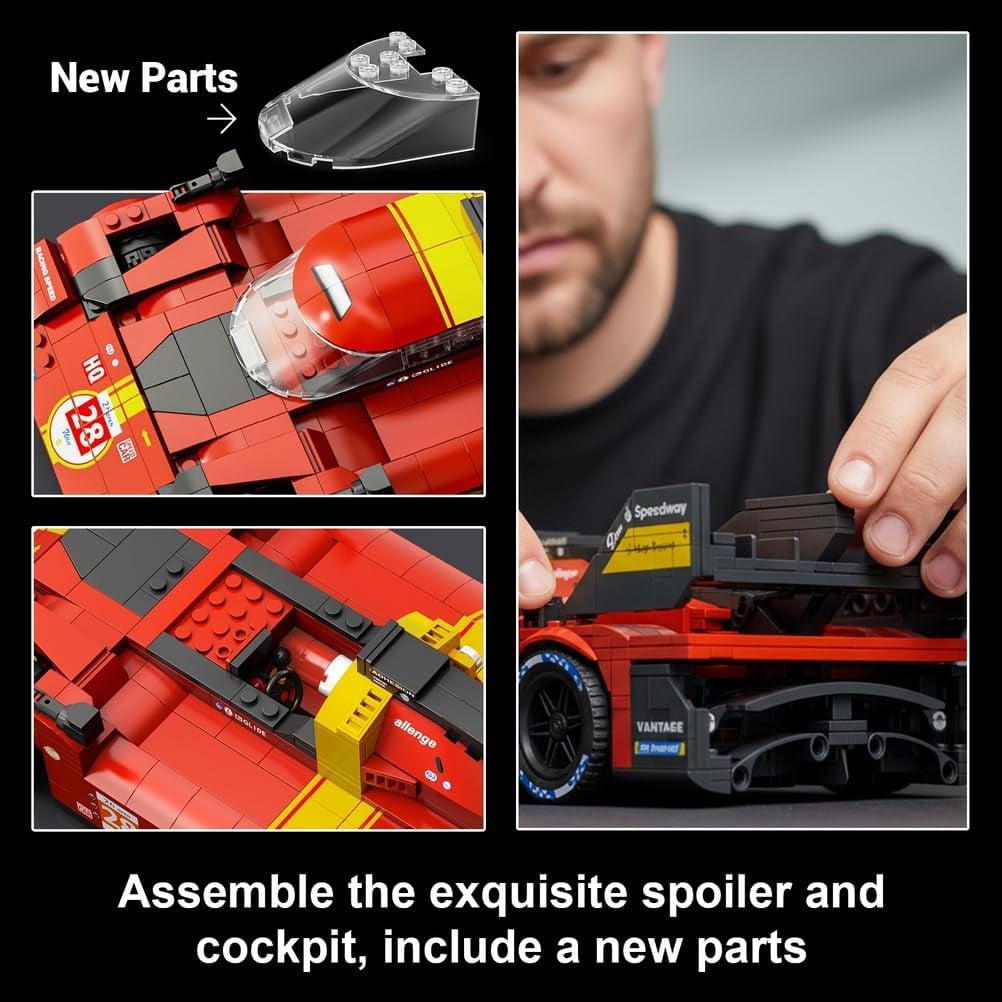 Le 499P Hypercar Model Car Kit, Collectible Racing Building Set for Adults, Detailed 1/16 Scale Hybrid Race Car to Display, Home or Office Decor