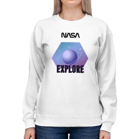 NASA Nasa Purple Explore Badge Sweatshirt Women -NASA Designs Female x-Large