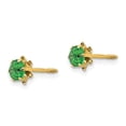thumbnail image 2 of 14k Madi K 4mm Round CZ May Birthstone Screwback Post Earrings SE163, 2 of 4