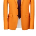 thumbnail image 5 of NoxwB (XL-6XL)Men's Big and Tall Formal Dress Blazer&Trouser 2 PC Set Casual Wedding Business Suit Notched Lapel Single Breasted Long Sleeve Jacket & Straight Leg Pants Outfit Orange XL, 5 of 5