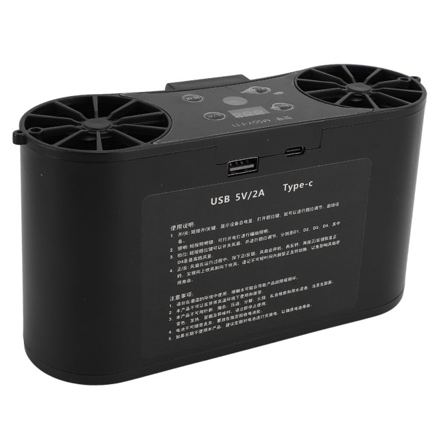 Ventilador Portátil, Mini Ventilador De Cintura Recargable USB Personal Con Pantalla Digital, Ventilador De Cinturón De Cintura De 4 Velocidades Hacia Adelante Y Atrás,