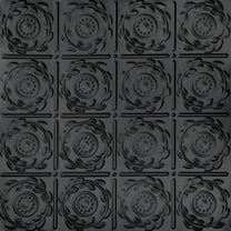 From Plain To Beautiful In Hours Crowning Glory Satin Black Tin Plated Nail Up Ceiling Tile 6 Pcs 2 ft. x 2 ft.
