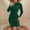 Green, variant on Women Long Sleeves Bodycon Dresses, Women Casual Mini Dresses, Women's Solid Color Crew Neck Elegant Form Fitting Short Comfortable Stretchy Bodycon Dress Red, S