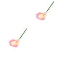 thumbnail image 3 of Inteprter 24 piezas PU flor falsa Linda decorativa simulación vívida hogar Bar Club flores artificiales planta ornamento luz Rosa claro 2Conjunto, 3 of 6