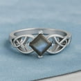 thumbnail image 5 of Mooneye 5mm Square Shape Natural Labradorite 925 Sterling Silver Celtic Women Wedding Ring, 5 of 7