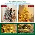 thumbnail image 6 of Gymax 6 FT Pre-Lit Snow-Flocked Artificial Christmas Tree Hinged Christmas Tree w/ 1022 Branch Tips, 6 of 10