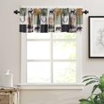 thumbnail image 4 of Boho Rustic Kitchen Valances, Bohemian Rooster Chicken Floral Window Curtain Sets for Kichen Living Room,Sunflower Farmhouse Curtain Valances 54x18 Inch, 1 Panel, 4 of 5