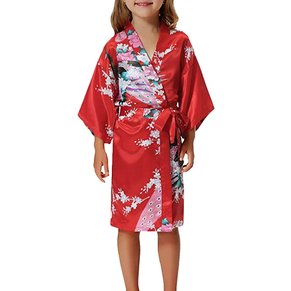 Gifts Are Blue Girls Robes, Floral, Sizes 2T14, Flower Girl Robes
