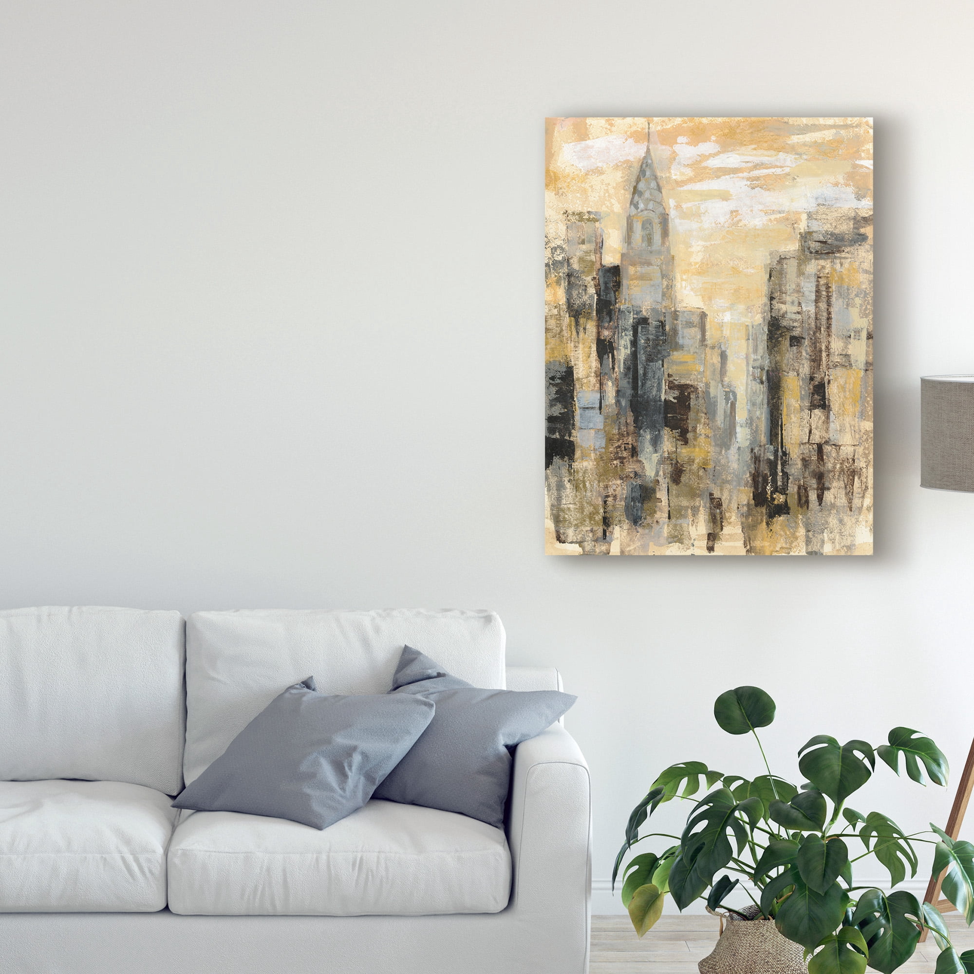 Trademark Fine Art 'Manhattan Gray and Gold I' Canvas Art by Silvia Vassileva