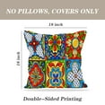 thumbnail image 4 of LALILO Throw Pillow Covers Mexican Tile Ethnic Folk Ornament Cushion Cover 18" x 18", 2 Pack, 4 of 6