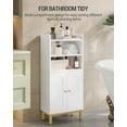 thumbnail image 4 of Bathroom Storage Cabinet, Small Floor Cabinet with 2 Door and Shelves, Toilet Paper Cabinets, Bathroom Organizer with Adjustable Shelf, for Small Spaces White 7.9" D x 14.6" W x 32.7" H, 4 of 8