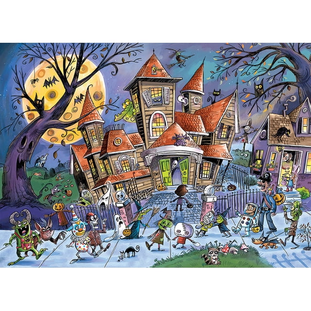 Cobble Hill Family Piece's 350 Piece Puzzle - Haunted House - Sample Poster Included