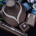 thumbnail image 2 of Ensemble de Bijoux de Mariage en Zircon Cubique 2023, Ensemble de 4 Pcs pour Femmes, Reproduction de Marque de Bijoux, 2 of 5