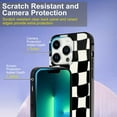 thumbnail image 3 of Phone Case for iPhone 14, Kawaii TPU Bumpers Back Phone Cover for iPhone 14 (6.1 inch) Protective Cases Slim Cover, Black and White Grid, 3 of 5