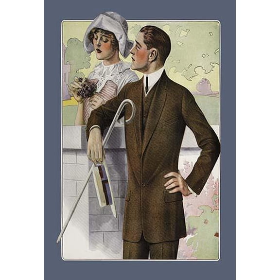 Dapper Man and Maudlin Girl-Fine Art Canvas Print (20" x 30")
