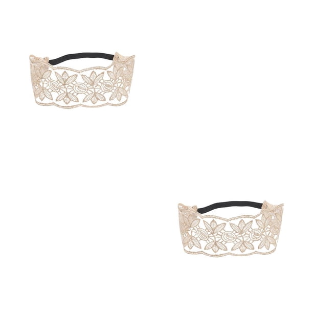 Sonducket Diademas de encaje Elástico Spa Diadema Accesorio de moda Turbante para mujeres niñas Tipo 1 2Conjunto