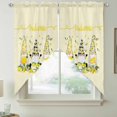 thumbnail image 2 of Lemon Gnomes Swag Valances for Windows, Kitchen Window Curtains Over Sink, Yellow Summer Botanical Fruit Leaves Window Treatment Curtains for Living Room/Bedroom Curtains 2 Panel Sets 36"x45", 2 of 8