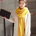 thumbnail image 2 of Bufanda de mujer otoño e invierno Explosión coreana de color sólido imitación cachemira tejida bufanda de lana hombres y mujeres con cien (blanco) JM, 2 of 5