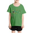 thumbnail image 2 of Posijego T-Shirt de la Saint-Valentin Filles Garçons Cœur Imprimé Manches Courtes T-Shirts Enfants Col Rond Décontracté Été, 2 of 7