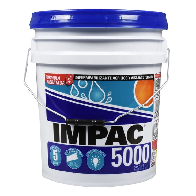 IMPERMEABILIZANTE ACRILICO FIBRATADO 5 AÑOS 19L BLANCO(IMPAC 5000)