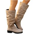thumbnail image 4 of Wensltd Women Knee High Boots Low Heel Round Toe Winter Casual Slip Resistant Long Boots Black Brown, 4 of 9